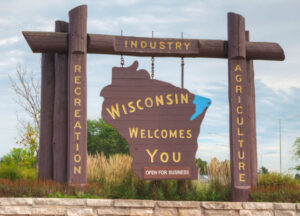 Welcome sign in southern Wisconsin
