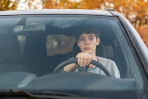 teenage boy driving